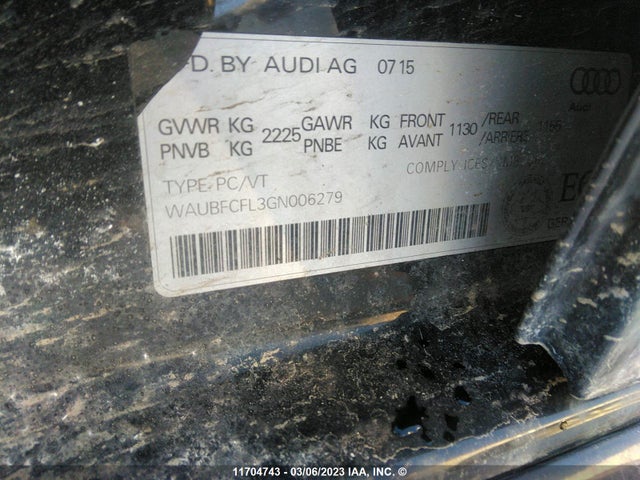WAUBFCFL3GN006279 Audi A4 Komfort Plus
