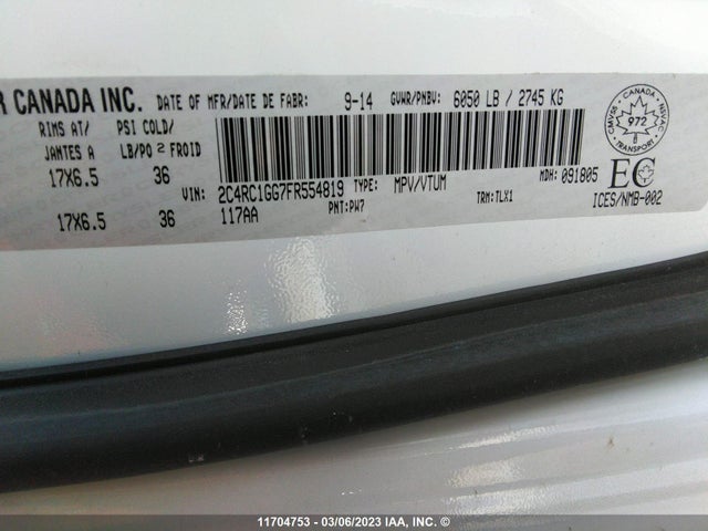 2C4RC1GG7FR554819 Chrysler Town & Country Limited Platinum
