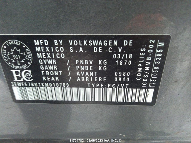 Volkswagen JETTA SEL 2019 3VWE57BU1KM010789 Image 9