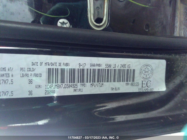 1C4PJMBX7JD504925 Jeep Cherokee Trailhawk