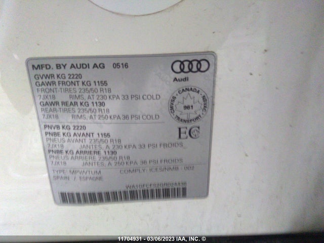 Audi Q3 Prestige 2016 WA1GFCFS2GR024436 Image 9