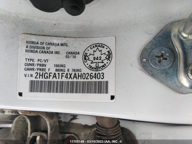 Honda Civic Dx-g 2010 2HGFA1F4XAH026403 Image 9