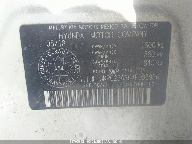 Hyundai ACCENT 2018 3KPC25A36JE035986 Image 10