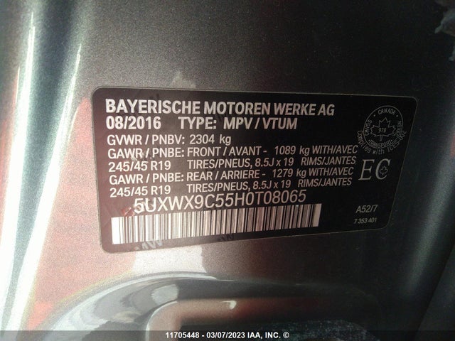 5UXWX9C55H0T08065 BMW X3 Xdrive28i
