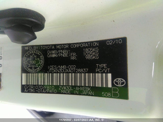 Toyota PRIUS 2010 JTDKN3DUXA0128837 Image 10