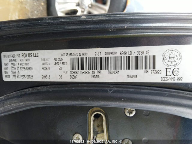 RAM 1500 Slt 2017 1C6RR7LT5HS837118 Image 9
