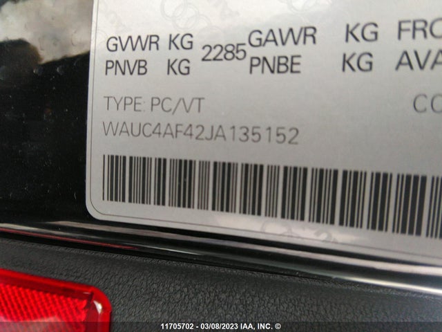 WAUC4AF42JA135152 Audi S4 Prestige