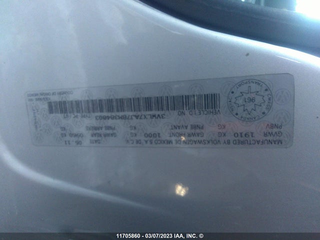 Volkswagen JETTA SEL 2011 3VWLX7AJ7BM384803 Image 10