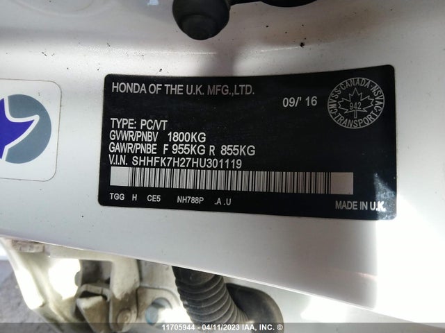 Honda Civic Lx 2017 SHHFK7H27HU301119 Image 9