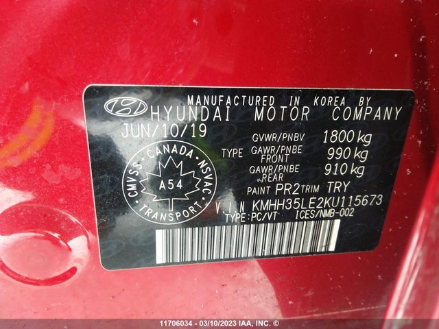 Hyundai ELANTRA GT 2019 KMHH35LE2KU115673 Image 10