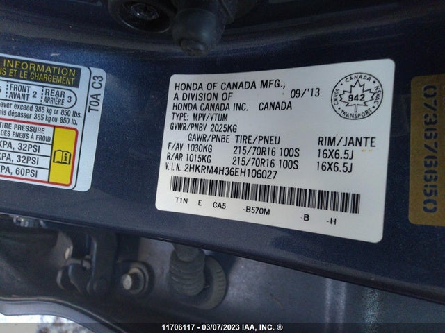 Honda CR-V LX 2014 2HKRM4H36EH106027 Image 9