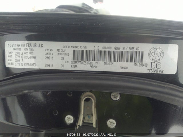 RAM 1500 Classic Tradesman 2019 1C6RR7FT0KS537781 Image 10