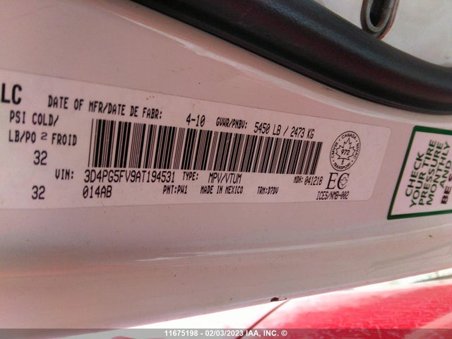 Dodge Journey Sxt 2010 3D4PG5FV9AT194531 Image 10
