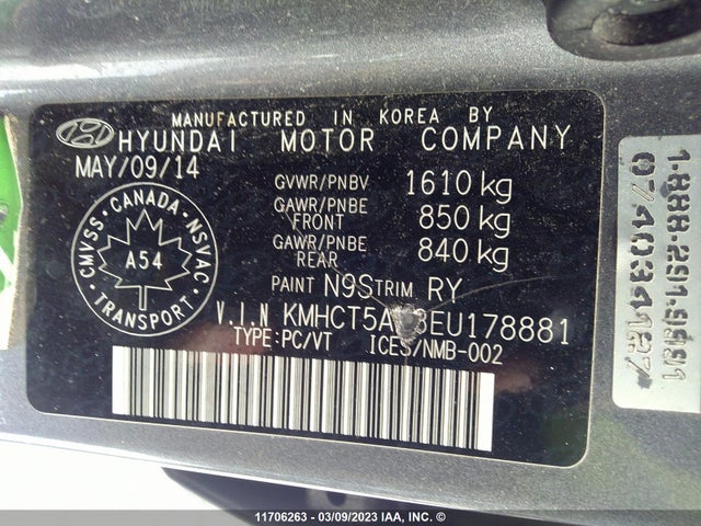 Hyundai Accent Gls/gs 2014 KMHCT5AE3EU178881 Image 10