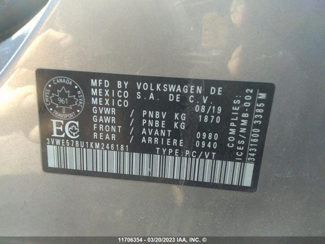 Volkswagen JETTA SEL 2019 3VWE57BU1KM246181 Image 10