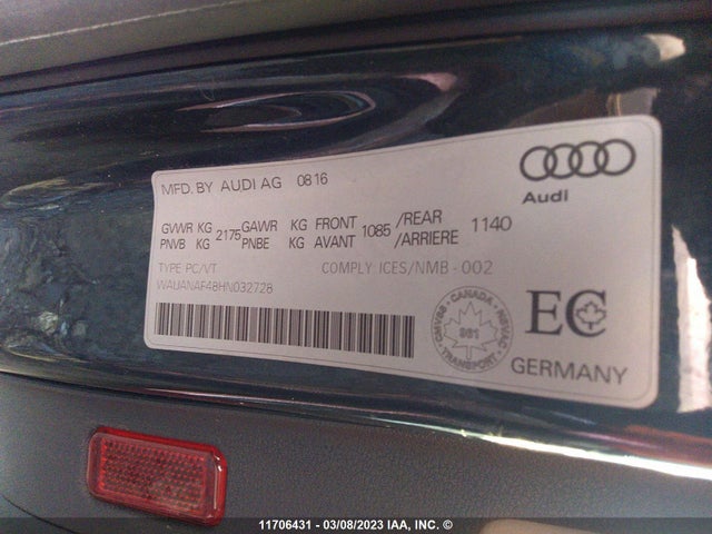 WAUANAF48HN032728 Audi A4 PREMIUM