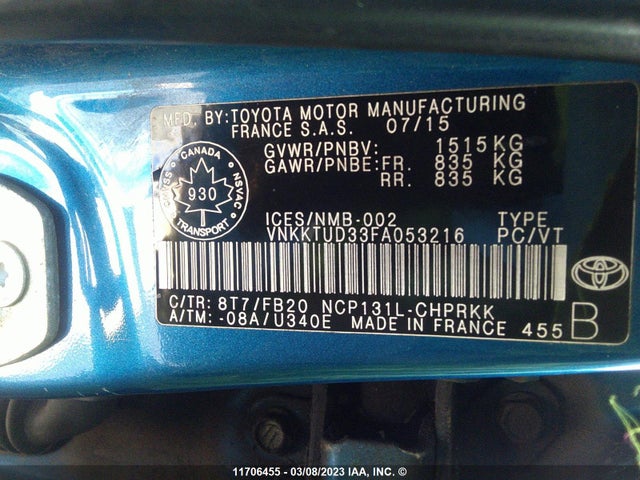 Toyota Yaris 2015 VNKKTUD33FA053216 Image 10