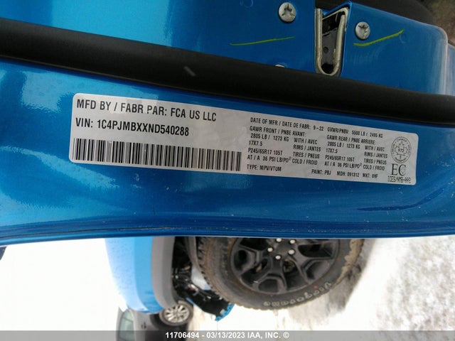 1C4PJMBXXND540288 Jeep Cherokee Trailhawk