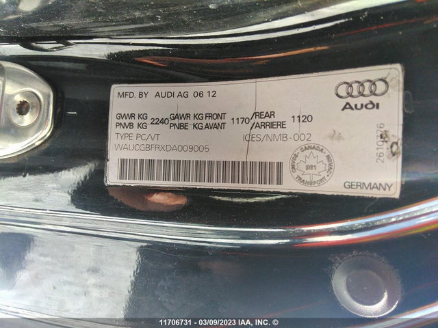 WAUCGBFRXDA009005 Audi S5