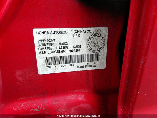 Honda FIT LX 2014 LUCGE8H50E3004257 Image 10