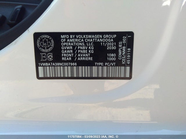 Volkswagen Passat Limited Edition 2022 1VWBA7A38NC007966 Image 9