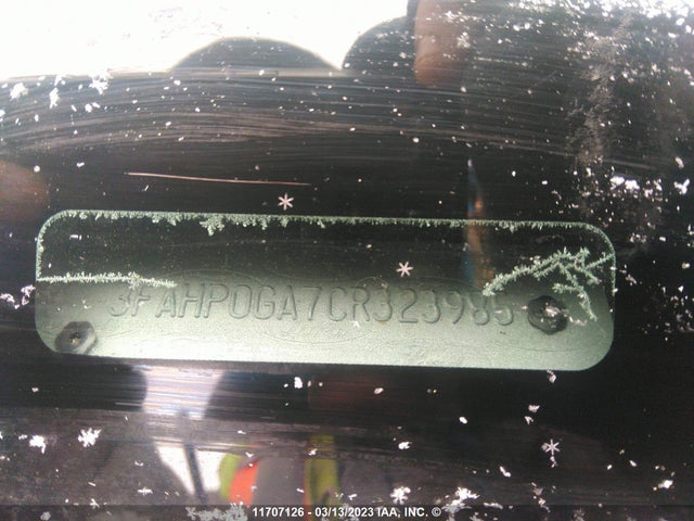 11707126 :رقم المزاد ، 3FAHP0GA7CR323985 vin ، 2012 Ford Fusion S مزاد بيع