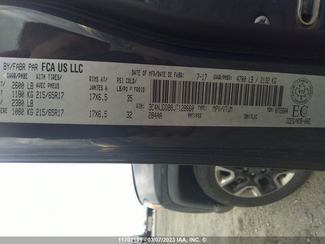 3C4NJDDB8JT128660 Jeep Compass Trailhawk