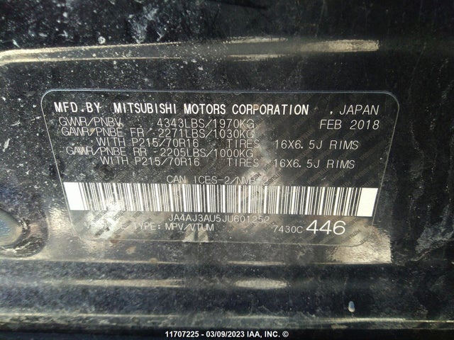 JA4AJ3AU5JU601252 Mitsubishi RVR SE