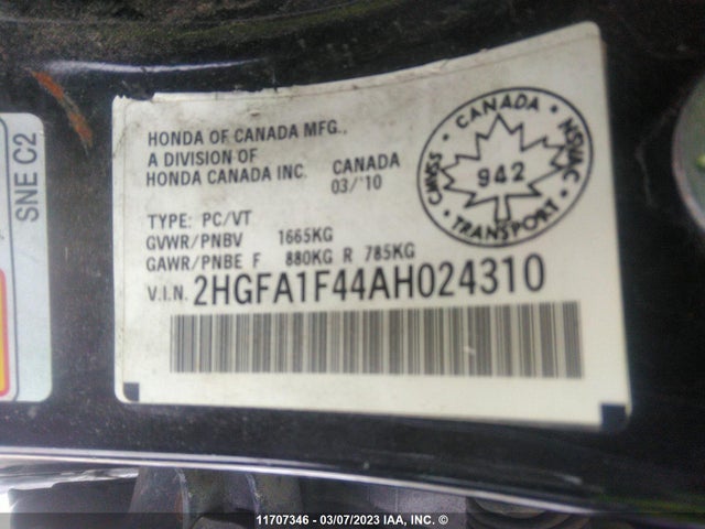 Honda Civic Dx-g 2010 2HGFA1F44AH024310 Image 9