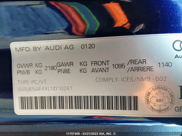 WAUENAF4XLN010241 Audi A4 Premium Plus