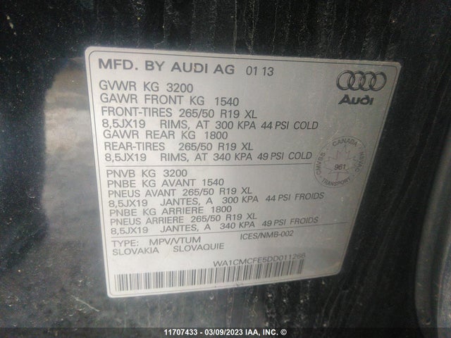 WA1CMCFE5DD011266 Audi Q7 PREMIUM