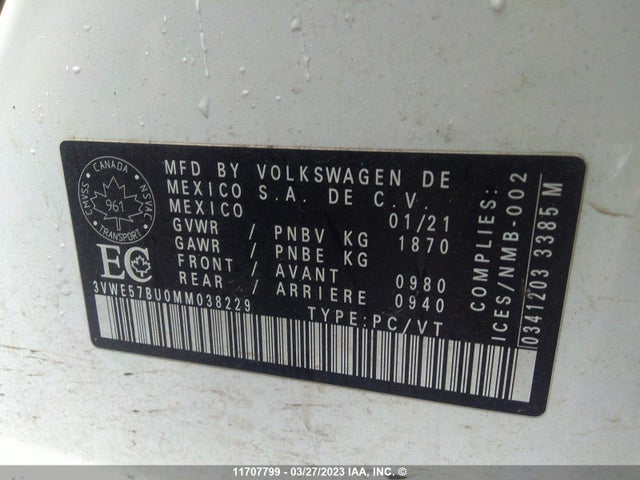 Volkswagen JETTA SEL 2021 3VWE57BU0MM038229 Image 10