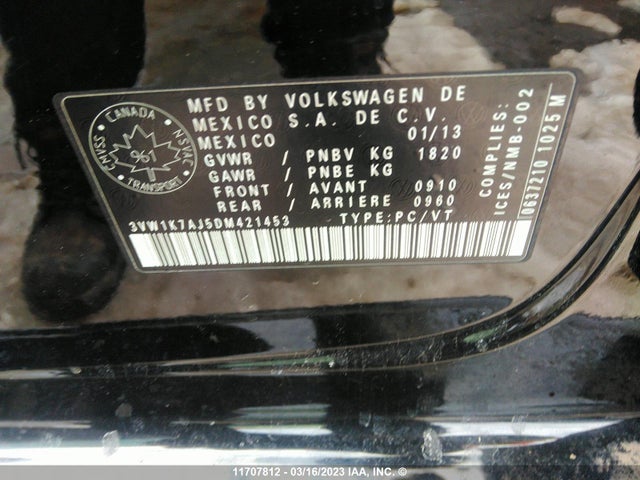 Volkswagen JETTA S 2013 3VW1K7AJ5DM421453 Image 10