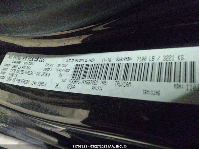 RAM 1500 Longhorn 2019 1C6SRFST7KN687452 Image 10