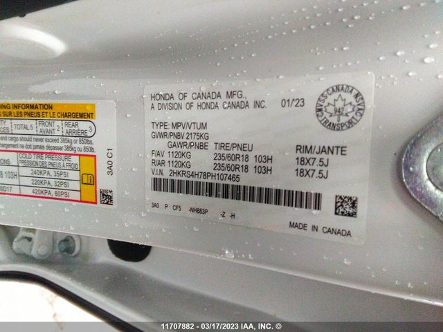 Honda CR-V EXL 2023 2HKRS4H78PH107465 Image 9