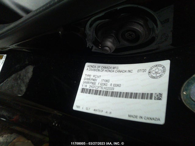 Honda Civic Ex 4dr 2020 2HGFC2F76LH025309 Image 9
