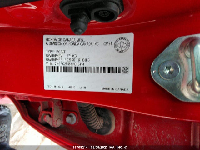 Honda Civic Lx 2021 2HGFC2F55MH010414 Image 9