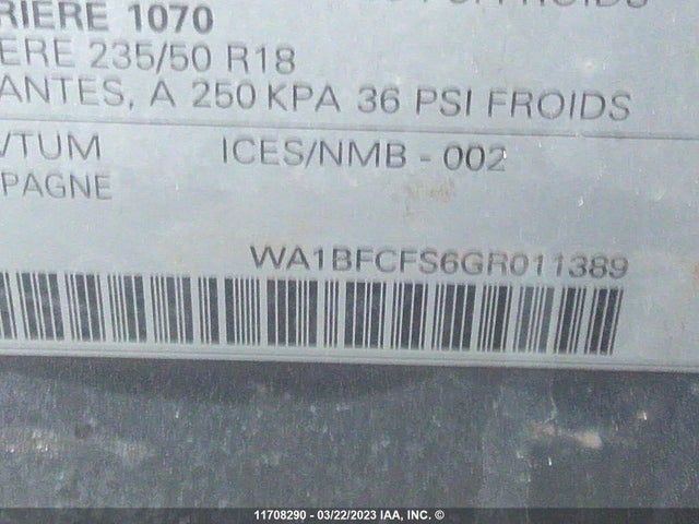 WA1BFCFS6GR011389 Audi Q3 Premium Plus