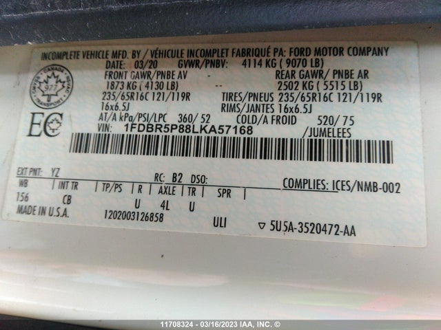 Ford Transit T-250 2020 1FDBR5P88LKA57168 Image 9