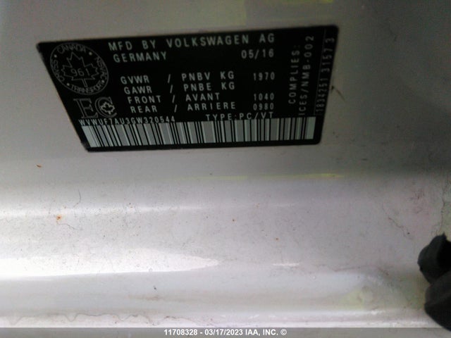WVWUF7AU3GW320544 Volkswagen Golf R