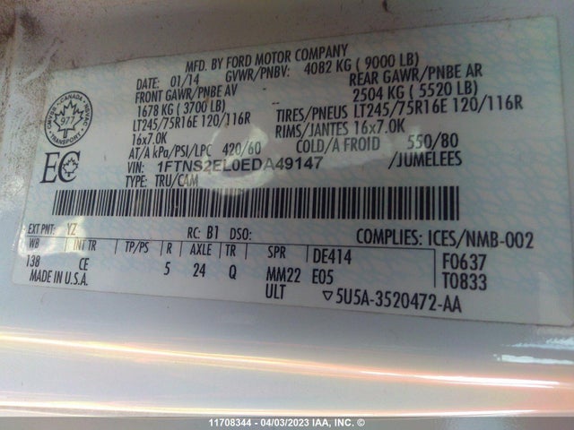 1FTNS2EL0EDA49147 Ford Econoline E250 Van