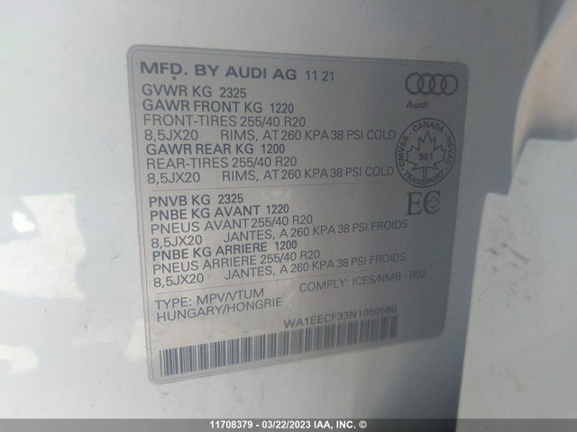 WA1EECF33N1050560 Audi Q3 Progressiv