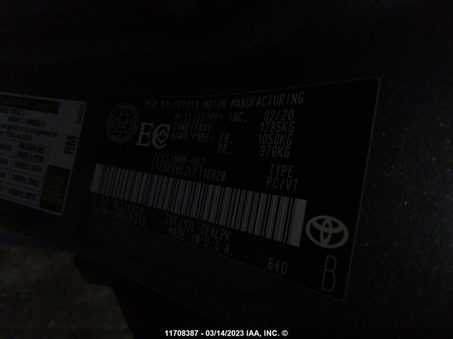 Toyota COROLLA LE 2020 5YFBPRBE2LP116828 Image 9