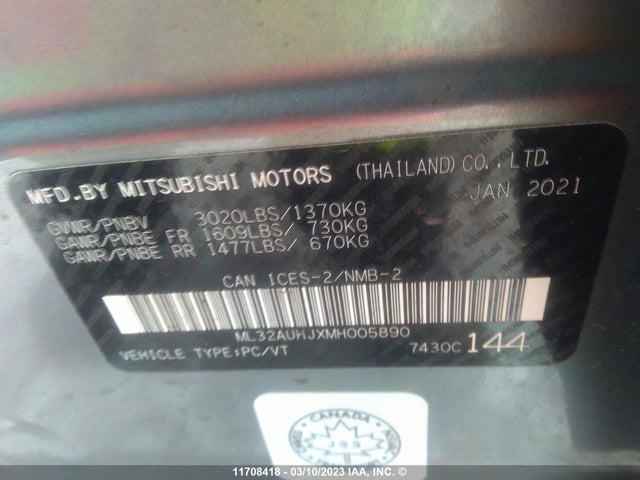 ML32AUHJXMH005890 Mitsubishi Mirage Es/le
