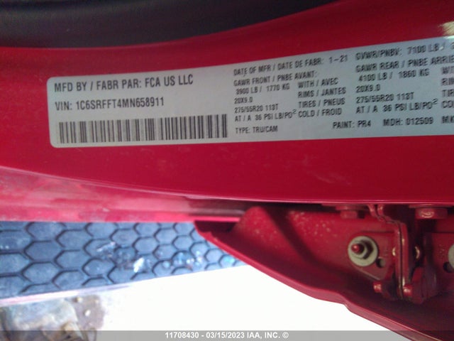 RAM 1500 Big Horn/lone Star 2021 1C6SRFFT4MN658911 Image 10