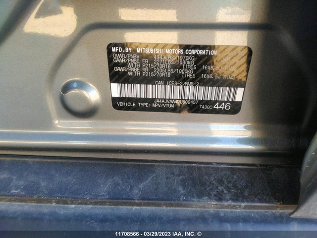 JA4AJVAW4MU602457 Mitsubishi Rvr Se/sel/le/gt