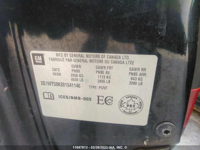 Chevrolet IMPALA LT 2008 2G1WT58K381341146 Image 10