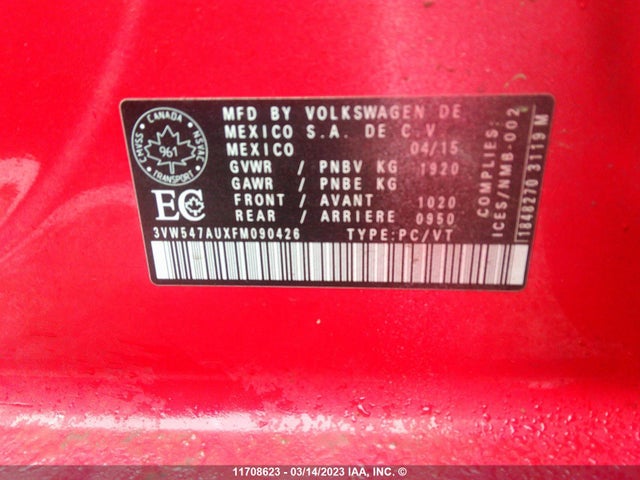 3VW547AUXFM090426 Volkswagen GTI