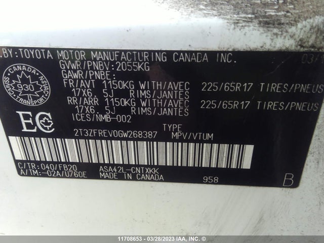 Toyota RAV4 LE 2016 2T3ZFREV0GW268387 Image 9