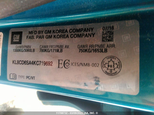 Chevrolet SPARK 1LT 2019 KL8CD6SA4KC719692 Image 9